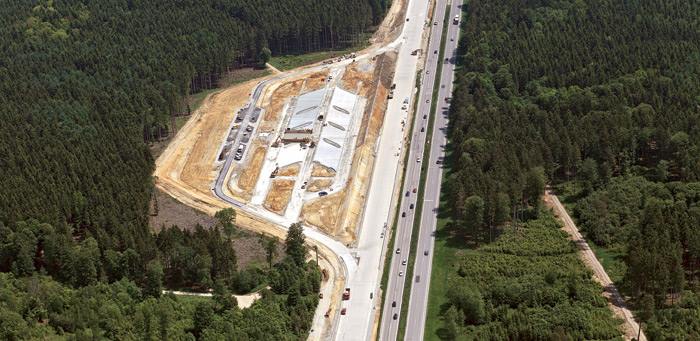 Baustellenbereich der Autobahn A8 zwischen Günzburg und Augsburg, Foto: Strabag