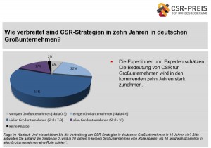 Verbreitung von CSR-Strategien in zehn Jahren, aus: Verbreitung, Entwicklung und Erfolgsfaktoren von Corporate Social Responsibility (CSR) – eine Expertenbefragung 