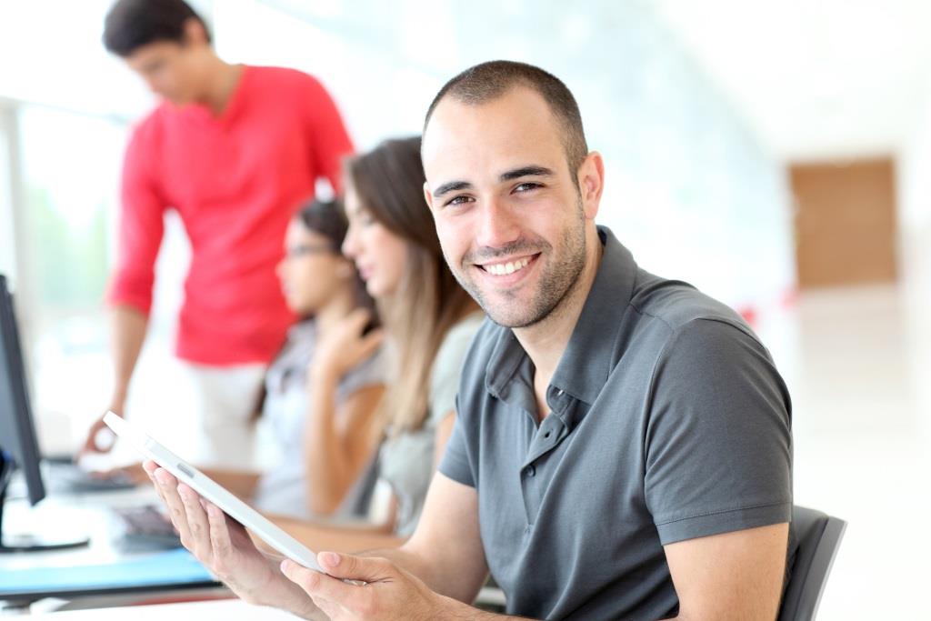 Portrait of smiling student in training course