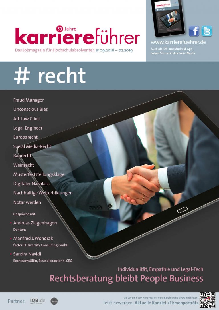 karriereführer recht 2.2018 – Rechtsberatung bleibt People Business