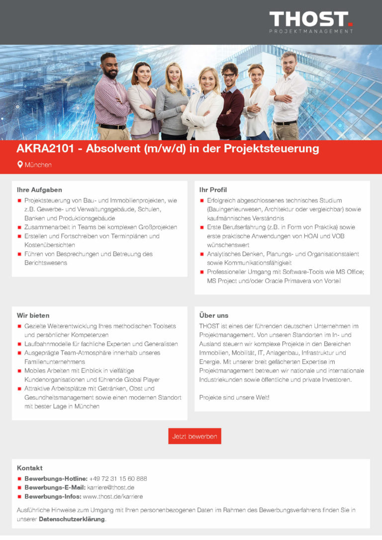 THOST: AKRA2101 – Absolvent (m/w/d) in der Projektsteuerung