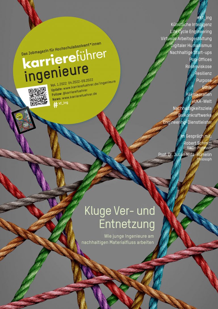 karriereführer ingenieure 1.2022 – Kluge Ver- und Entnetzung: Wie junge Ingenieure am nachhaltigen Materialfluss arbeiten