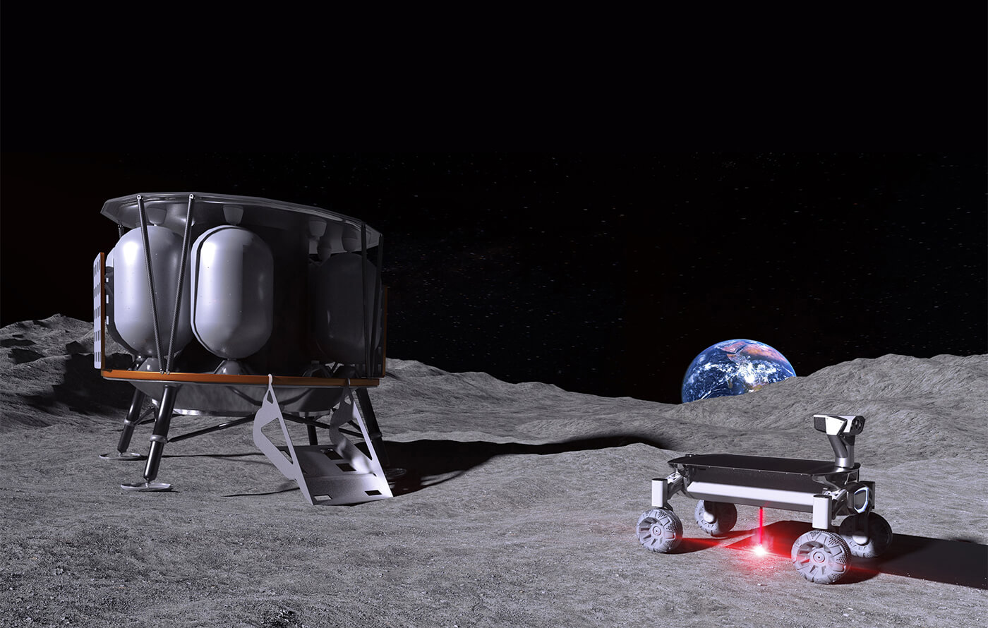 Die MOONRISE-Technologie soll auf dem Mond zum Einsatz kommen und dort Mondstaub mit dem Laser aufschmelzen. Grafik: LZH