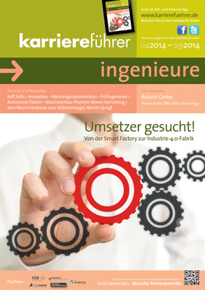 Cover karriereführer ingenieure Ausgabe 1.2014 Cover karriereführer ingenieure Ausgabe 1.2014