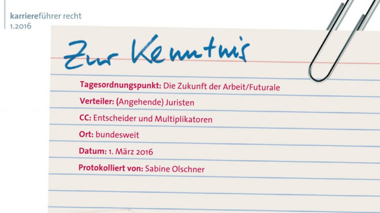 Zur Kenntnis: Die Zukunft der Arbeit/Futurale