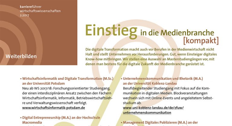 Einstieg in die Medienbranche