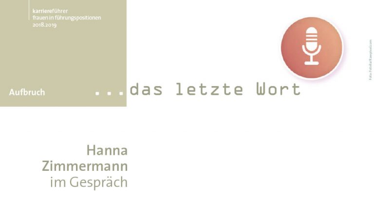 Das letzte Wort hat: Hanna Zimmermann