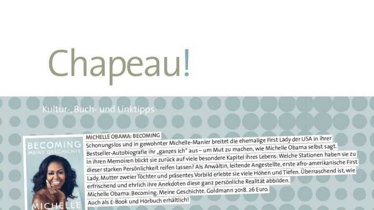 Chapeau! Kultur-, Buch- und Linktipps