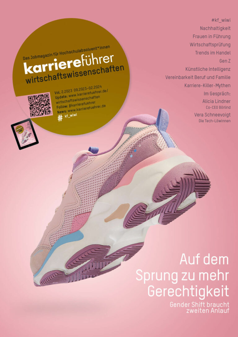 E-Paper karriereführer wirtschaftswissenschaften 2.2023 – Auf dem Sprung zu mehr Gerechtigkeit: Gender Shift braucht zweiten Anlauf