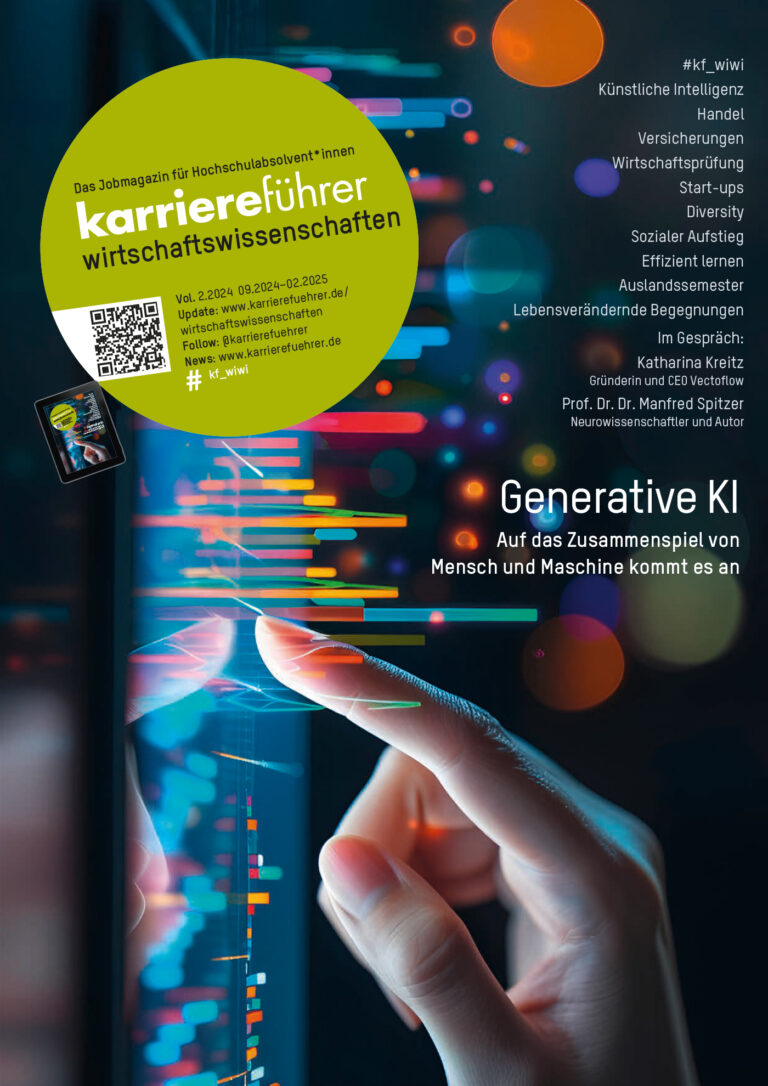 E-Paper karriereführer wirtschaftswissenschaften 2.2024 – Generative KI: Auf das Zusammenspiel von Mensch und Maschine kommt es an